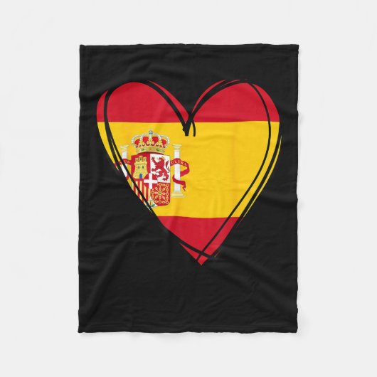 Proud Spanish Boy Girl Aunt Dad Mom Spain Flag Hea Fleecedecke (Vorderseite)