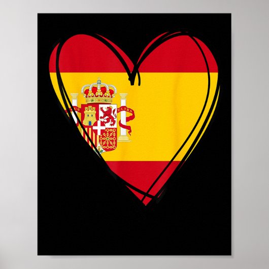 Proud Spanish Boy Girl Aunt Dad Mom Spain Flag Hea Poster (Vorne)