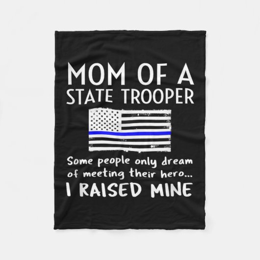 Proud State Trooper Mom Mother Thin Blue Line Amer Fleecedecke (Vorderseite)