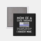 Proud State Trooper Mom Mother Thin Blue Line Amer Magnet (Vorderseite/Rückseite)