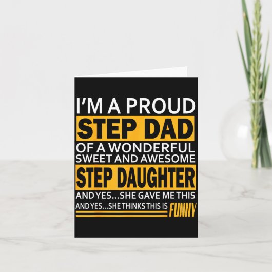 Proud Step Dad Father Day Gift For Stepdad From St Karte (Vorderseite)