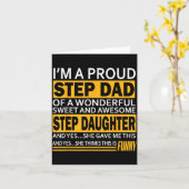 Proud Step Dad Father Day Gift For Stepdad From St Karte (Gelbe Blume)