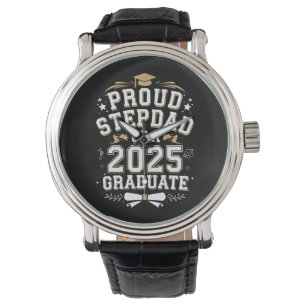 Proud Step Vater eines 2025 Graduate Abschluss Armbanduhr