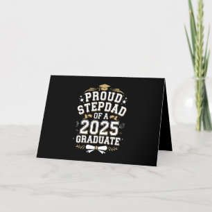 Proud Step Vater eines 2025 Graduate Abschluss Dankeskarte
