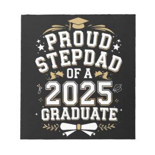 Proud Step Vater eines 2025 Graduate Abschluss Notizblock