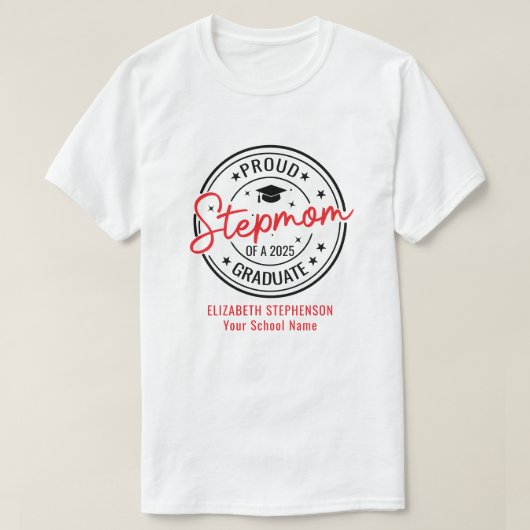 Proud Stepmuth von der Graduiertenfamilie passend T-Shirt (Design vorne)