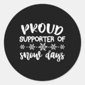 Proud Supporter Of Snow Days Fun Teacher Merry Chr Runder Aufkleber (Vorderseite)