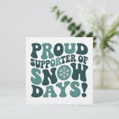 Proud Supporter Of Snow Days Teacher Christmas Einladung (Stehend Vorderseite)