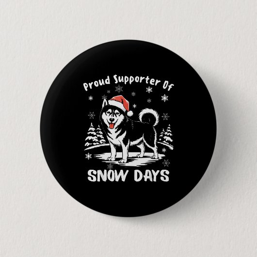 Proud Suprter Of Snow Days Cute Winter Snowflake F Button (Vorderseite)