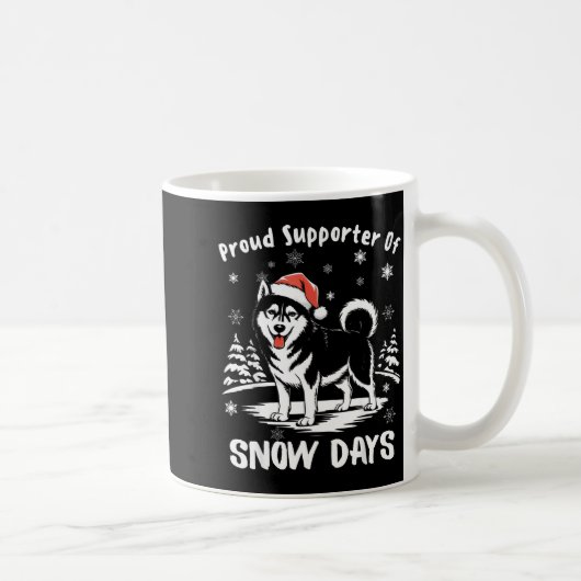 Proud Suprter Of Snow Days Cute Winter Snowflake F Kaffeetasse (Rechts)