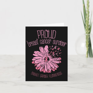 Proud Survivor Daisy Pink Breast Cancer Awareness Karte