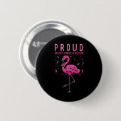 Proud Survivor Flamingo Pink Brustkrebs Awarene Button (Vorne & Hinten)