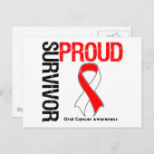 Proud Survivor - Oraler Krebs Postkarte (Vorne/Hinten)