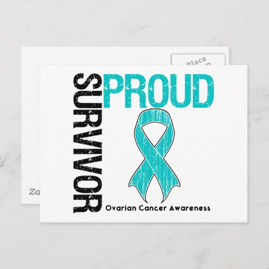 Proud Survivor - Ovarialkarzinom Postkarte (Vorne/Hinten)