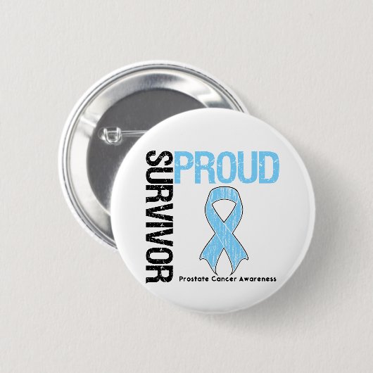 Proud Survivor - Prostatakrebs Button (Vorne & Hinten)