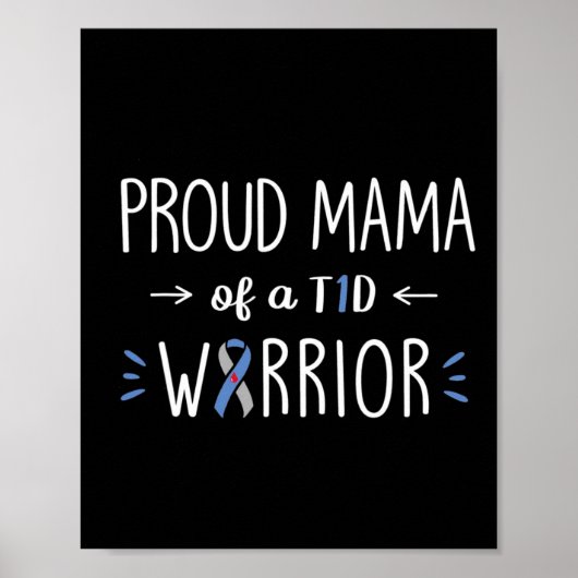 Proud T1d Mama des Sohn Diabetes Bewusstsein Diabe Poster (Vorne)
