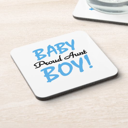 Proud Tante Baby Boy T - Shirt und Geschenke Untersetzer (Linke Seite)