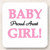 Proud Tante Baby Girl T - Shirt und Geschenke Getränkeuntersetzer (Vorderseite)