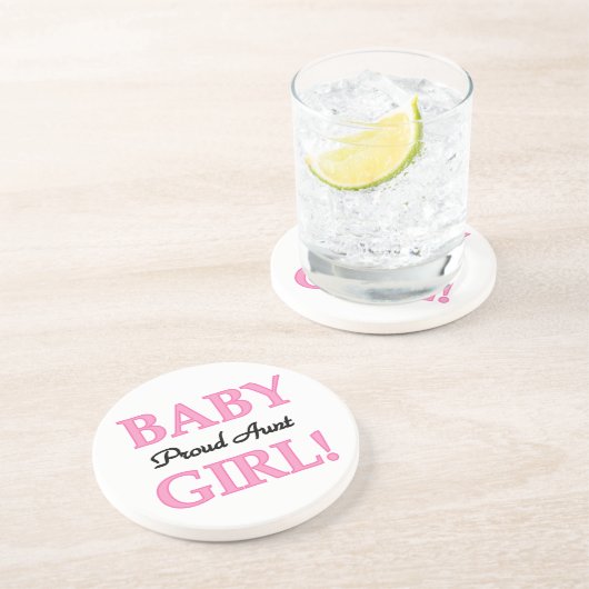 Proud Tante Baby Girl T - Shirt und Geschenke Getränkeuntersetzer (Seite)