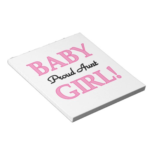 Proud Tante Baby Girl T - Shirt und Geschenke Notizblock (angewinkelt)