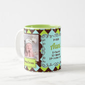 Proud Tante Green und Brown Arglyphen Baby Fotos Zweifarbige Tasse (Vorderseite Links)