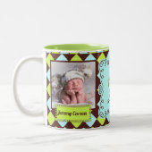 Proud Tante Green und Brown Arglyphen Baby Fotos Zweifarbige Tasse (Links)