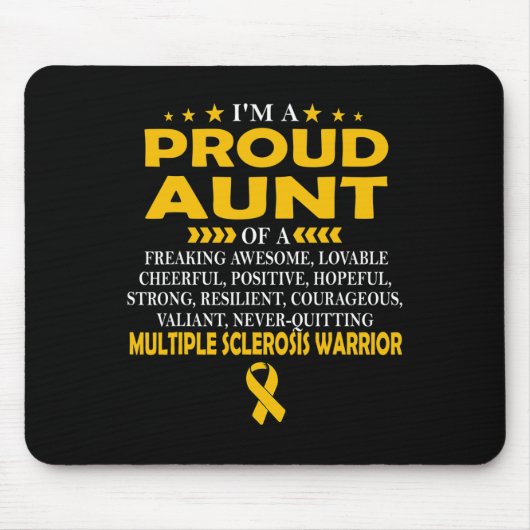 Proud Tante Multiple Sklerose Warrior Mousepad (Vorne)