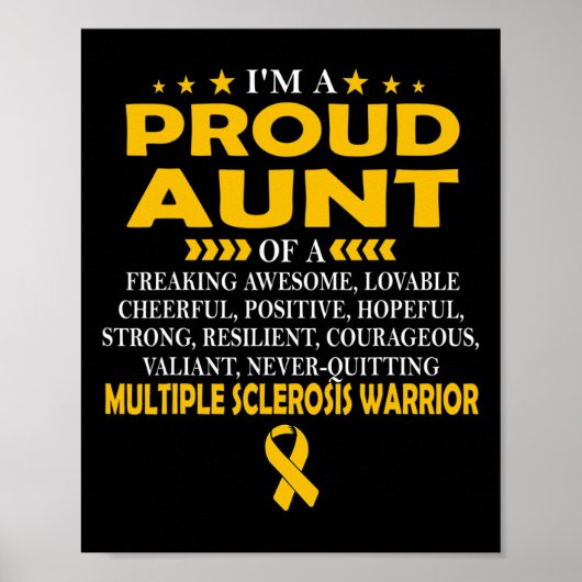 Proud Tante Multiple Sklerose Warrior Poster (Vorne)