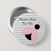 "Proud Tante to be" Pink Ladybug Baby Showbutton Button (Vorne & Hinten)