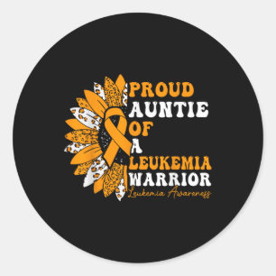 Proud Tanten einer Leukämie Warrior Leukämie Runder Aufkleber