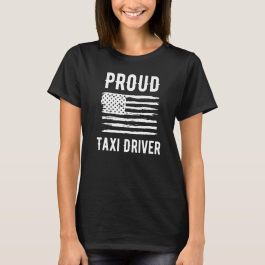 Proud Taxi Driver Profession American Flag Premium T-Shirt (Vorderseite)