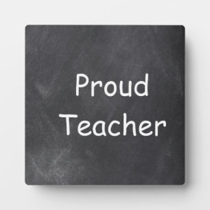 Proud Teacher Chalkboard Design Geschenk Idee Fotoplatte