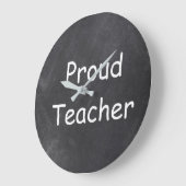 Proud Teacher Chalkboard Design Geschenk Idee Große Wanduhr (Winkel)