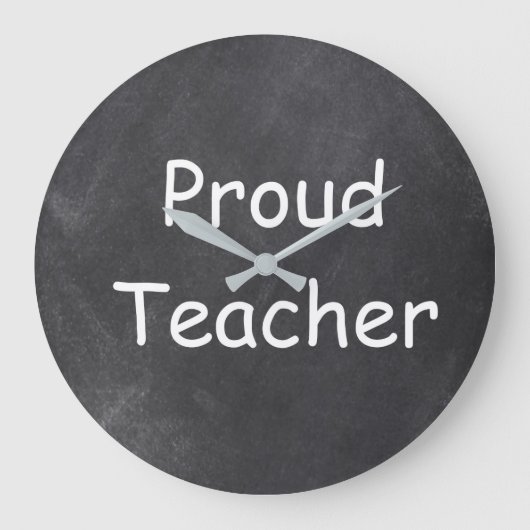 Proud Teacher Chalkboard Design Geschenk Idee Große Wanduhr (Vorderseite)