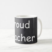 Proud Teacher Chalkboard Design Geschenk Idee Kaffeetasse (VorderseiteRechts)