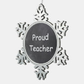 Proud Teacher Chalkboard Design Geschenk Idee Schneeflocken Zinn-Ornament (Rechts)