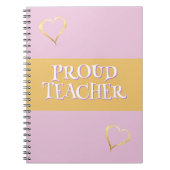 Proud Teacher Pink Custom Notizblock (Vorderseite)