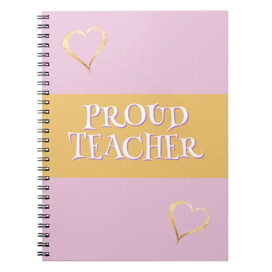 Proud Teacher Pink Custom Notizblock (Vorderseite)