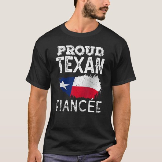 Proud Texan Fiancée Niedlich Pride Patriotic Texas T-Shirt (Vorderseite)