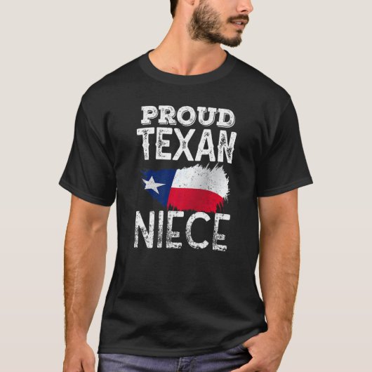 Proud Texan Niece Patriotic Pride Texas Niedlich T-Shirt (Vorderseite)