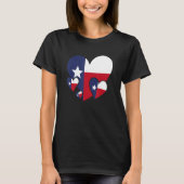 Proud Texan Patriotic Texas Flag US Staat Hearts T T-Shirt (Vorderseite)