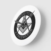 Proud To Be A Freemason Runde Wanduhr (Winkel)