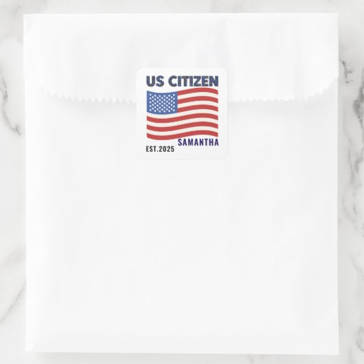 Proud to Be an American – Citizenship Day Quadratischer Aufkleber (Tasche)