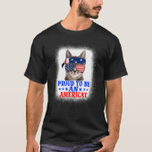 Proud To Be An Americat Patriotic 4th Of July Cat T-Shirt (Vorderseite)
