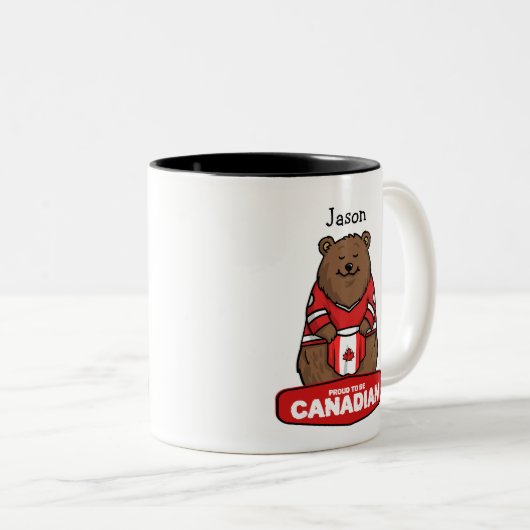 Proud To Be Canadian Bear Zweifarbige Tasse (VorderseiteRechts)