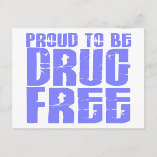 Proud To Be Drug Free 2 Light Blue Postkarte