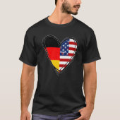 Proud to Be German American Cool Germany US Flag H T-Shirt (Vorderseite)