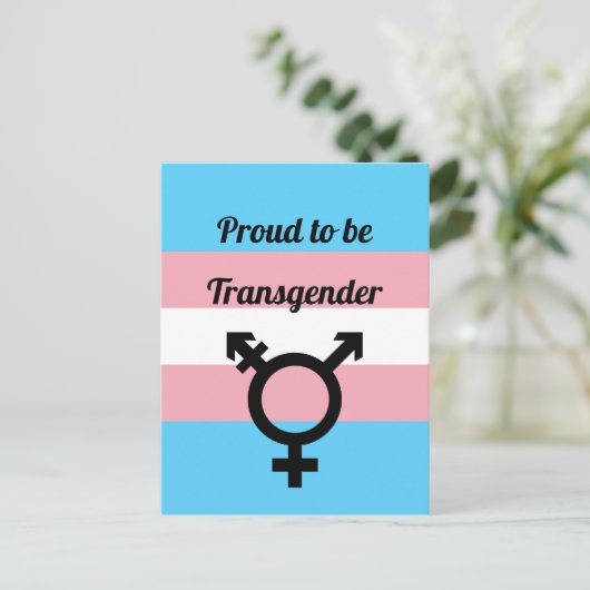 Proud to be Transgender | Trans Pride Postkarte (Stehend Vorderseite)