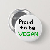 Proud to be Vegan Button (Vorne & Hinten)
