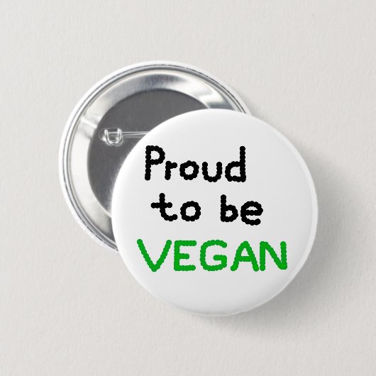 Proud to be Vegan Button (Vorne & Hinten)